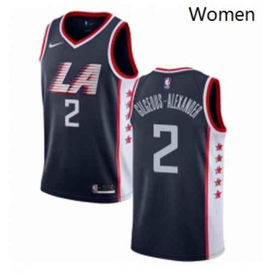 Womens Nike Los Angeles Clippers 2 Shai Gilgeous Alexander Swingman Navy Blue NBA Jersey City Edition